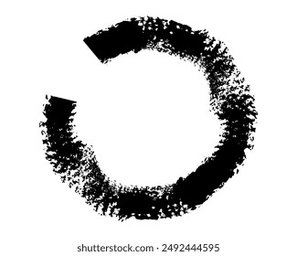 cadre de cercle craché brosse grunge ovale. souligner et barrer le symbole de fusain pour les diagrammes.  dessin du marqueur de gribouillage de Image vectorielle. Bande libre