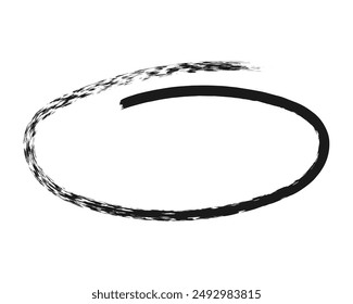 cadre de cercle craché brosse grunge ovale. souligner et barrer le symbole de fusain pour les diagrammes.  dessin du marqueur de gribouillage de Image vectorielle. Bande libre