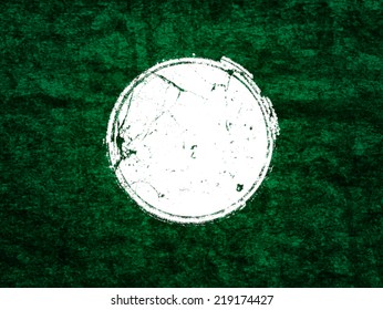 Chalked circle shape on the chalkboard. Vector.