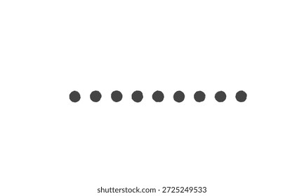 Linha pontilhada escaldada. Desenhar o padrão de bolinhas em preto e branco. Vetor