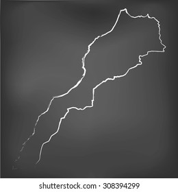 A Chalked map on a chalk board of Morocco