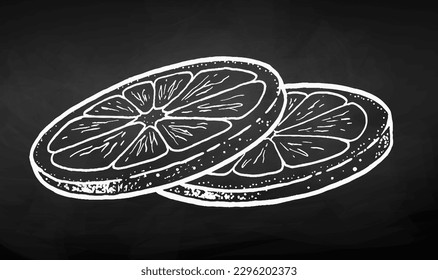 Chalked sketchy illustration of Lemon slices