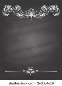 Chalked vintage baroque frame. Vector eps 10.