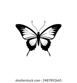 Chalkhill Blue Butterfly Silhouette Vector