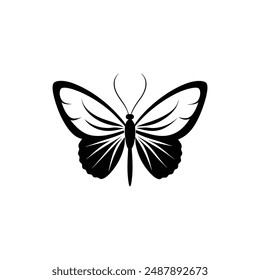 Chalkhill Blue Butterfly Silhouette Vector