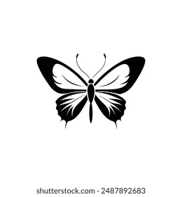 Chalkhill Blue Butterfly Silhouette Vector