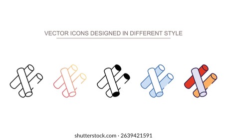 Chalks icon design with white background stock illustration