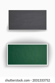 chalk-streaked chalkboard. Green and black school boards. Back to school 1st of september. vector illustration. 