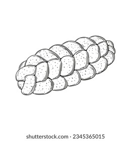 Challah bread simple hand drawn illustration