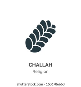 Challah glyph icon vector on white background. Flat vector challah icon symbol sign from modern religion collection for mobile concept and web apps design.