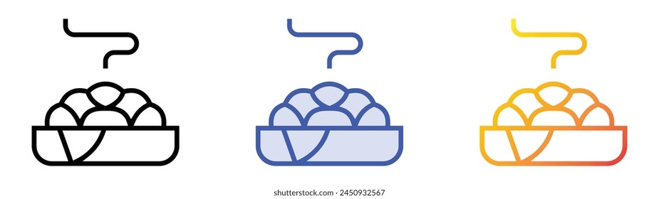 challah icon. Linear, Blue Fill and Gradient Style Design Isolated On White Background