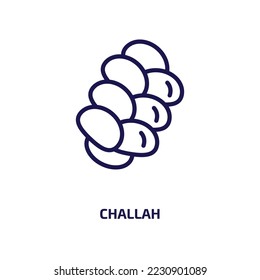 challah icon from religion collection. Thin linear challah, bread, bakery outline icon isolated on white background. Line vector challah sign, symbol for web and mobile