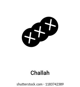 Challah icon vector isolated on white background, logo concept of Challah sign on transparent background, filled black symbol