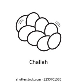 Ilustración de diseño de iconos de contorno vectorial de Challah. Símbolo de panadería sobre fondo blanco archivo EPS 10