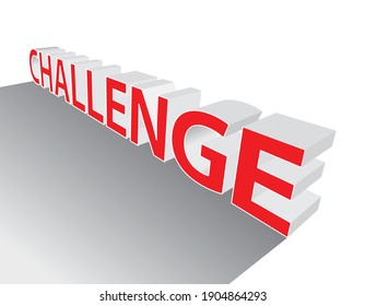 Challenge 3d Letters White Color Vector Stock Vector (Royalty Free ...