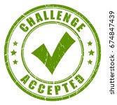 Challenge accepted rubber stamp on white background