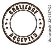 Challenge Accepted sticker design Vectors Illustrations, vector eps art