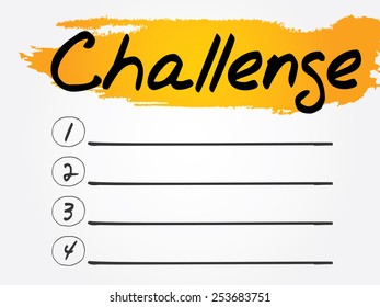 Challenge Blank List, vector concept background