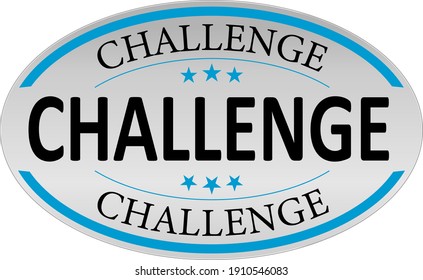challenge blue button sign. challenge rounded blue sticker. white peeler