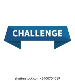 Challenge In Blue Rectangle Ribbon Shape For Marketing Promotion Business Marketing Information Social Media
