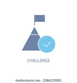 icono de línea de concepto de desafío. Ilustración de elemento simple.diseño de símbolos de esquema de conversión de desafío.
