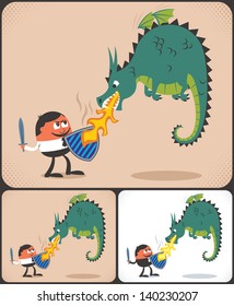 Challenge: Conceptual illustration for facing challenge. The illustration is in 3 different versions. No transparency and gradients used.  