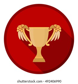 Challenge cup icon in flat style isolated on white background. Winner cup symbol stock vector illustration.