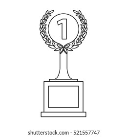 Challenge cup icon in outline style isolated on white background. Winner cup symbol stock vector illustration.