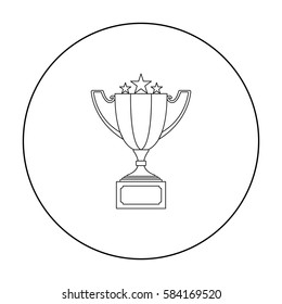Challenge cup icon in outline style isolated on white background. Winner cup symbol stock vector illustration.