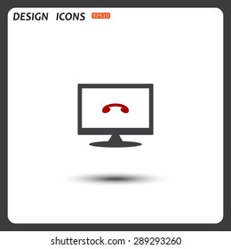 challenge, to end the call. icon. vector design
