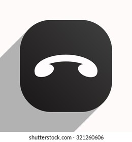 challenge, to end the call. icon. vector design, black button for Mobile Applications