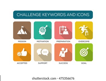 Challenge Flat Icon Set