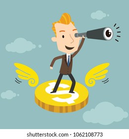 Challenge and the goal, Business concept, Vector illustration