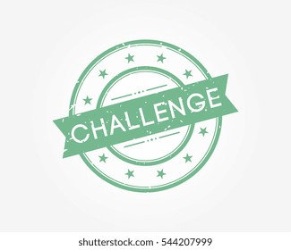 challenge. green stamp sign vector illustration
