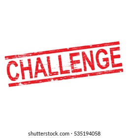 Challenge, grungy red rubber stamp vector illustration
