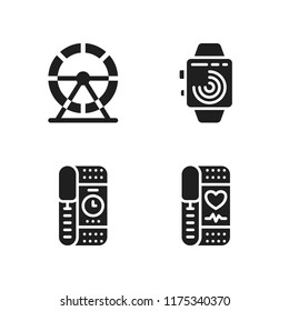 challenge icon. 4 challenge vector icons set. smartwatch and hamster wheel icons for web and design about challenge theme