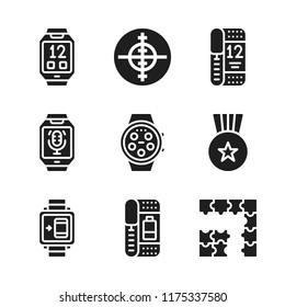 challenge icon. 9 challenge vector icons set. puzzle, smartwatch and aim icons for web and design about challenge theme