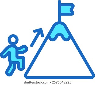 Challenge Icon Blue Color Vector Illustration