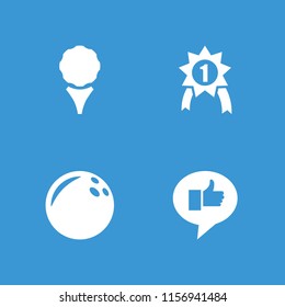Challenge icon. collection of 4 challenge filled icons such as bowling ball, golf, number 1 medal. editable challenge icons for web and mobile.