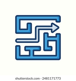 challenge icon, isolated blue outline icon