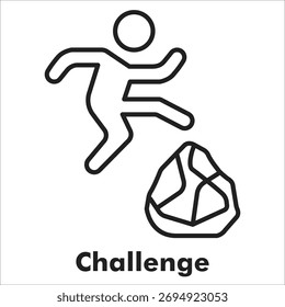 Ícone de desafio em estilo de linha. Ilustração vetorial para motivação, resolução de problemas e conceito de competição.