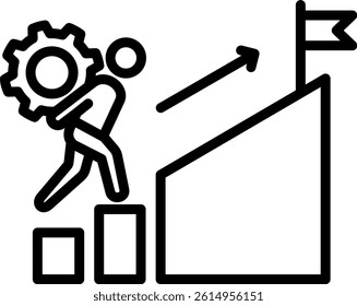 Challenge Icon Line Vector Illustration