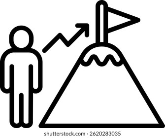 Challenge Icon Line Vector Illustration