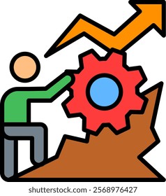 Challenge Icon Lineal Color Vector Illustration