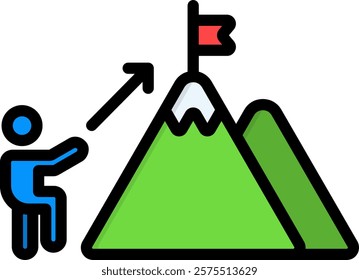 Challenge Icon Lineal Color Vector Illustration