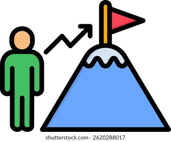 Challenge Icon Lineal Color Vector Illustration