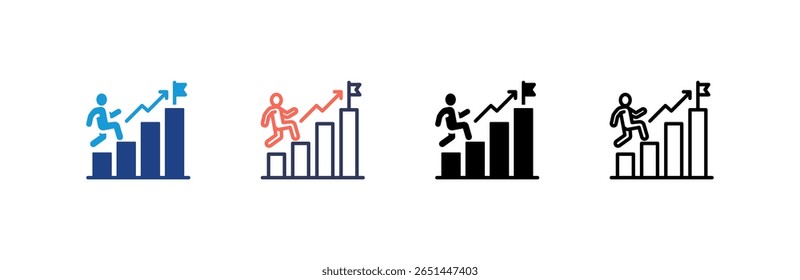 Ícone de desafio definir coleção de vários estilos