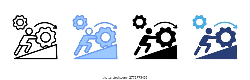 Challenge icon set multiple style collection