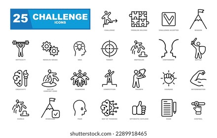 Challenge icon set. Perfect for a website.
