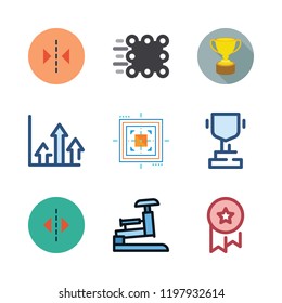 challenge icon set. vector set about stapple, growth, trophy and medal icons set.